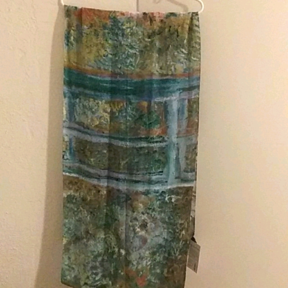 Monet Bridge and Water Lillies Scarf